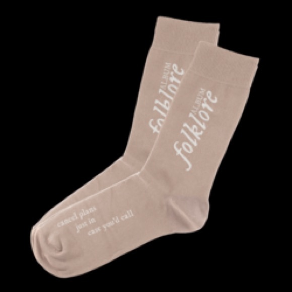 taylor swift cancel plans cancelled tan beige brown socks sock folklore august - Picture 10 of 12